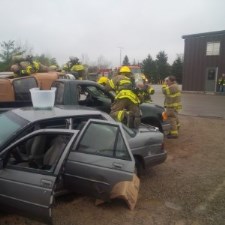 firefighters training at an accident